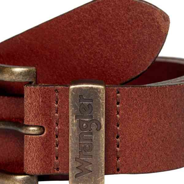 Wrangler Herren Leder Gürtel - Metal Loop - Cognac